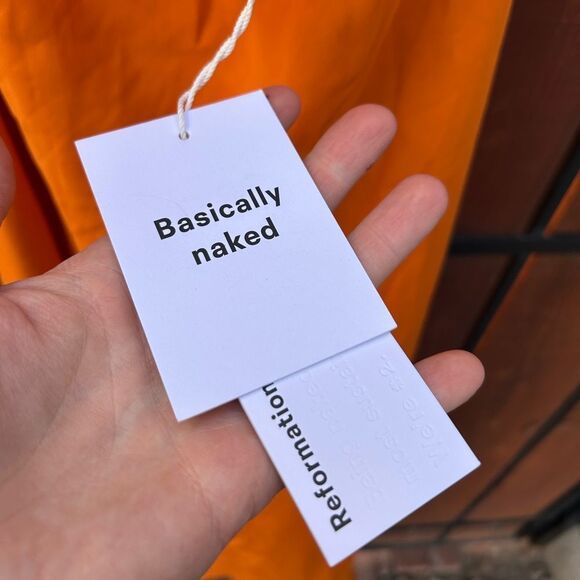 NWT Reformation Vivi Maxi Silk Cut Out Dress Citrus Orange Size 4 - Picture 9 of 11